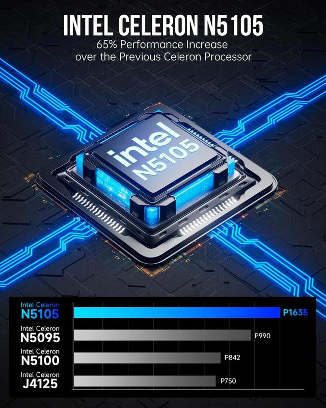 Mini PC GMKtec Windows 11 Pro - Intel N5105 11ª Geração, 8GB/128GB